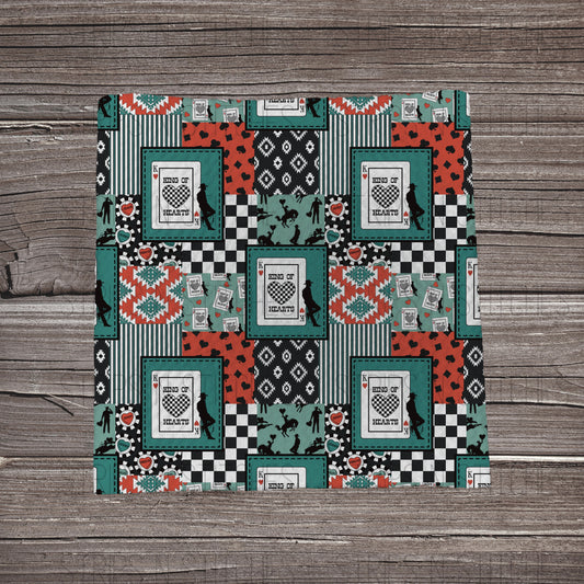 King of Hearts Patchwork | Fabric Strip- Bow Making- Headwra