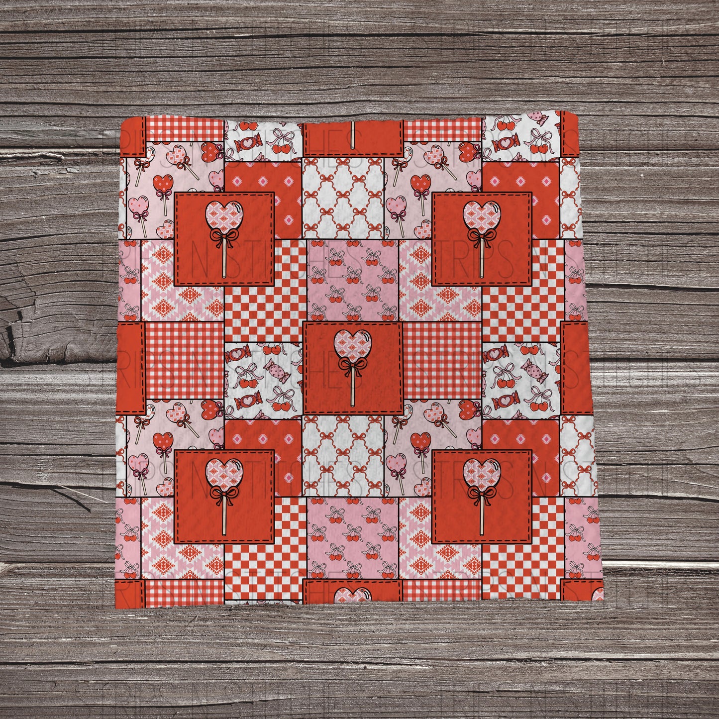 A Sucker For You Patchwork | Fabric Strip- Bow Making- Headwra