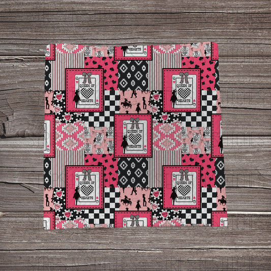 Queen of Hearts Patchwork  | Fabric Strip- Bow Making- Headwra