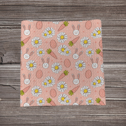 Pink Easter Scatter with Flowers  | Bullet Fabric Strip | Bow Making | Scrunchie | Headwraps