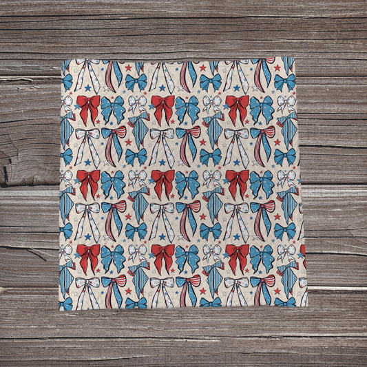 Red, White & Blue Bows Scatter  | Bullet Fabric Strip | Bow Making | Scrunchie | Headwraps