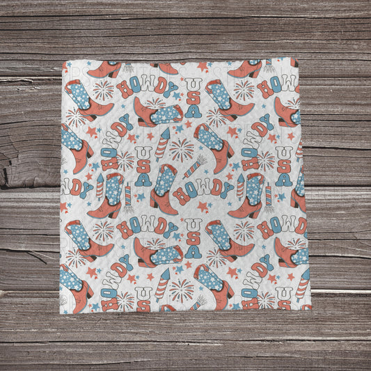 Howdy USA Boots Scatter | Bullet Fabric Strip | Bow Making | Scrunchie | Headwraps