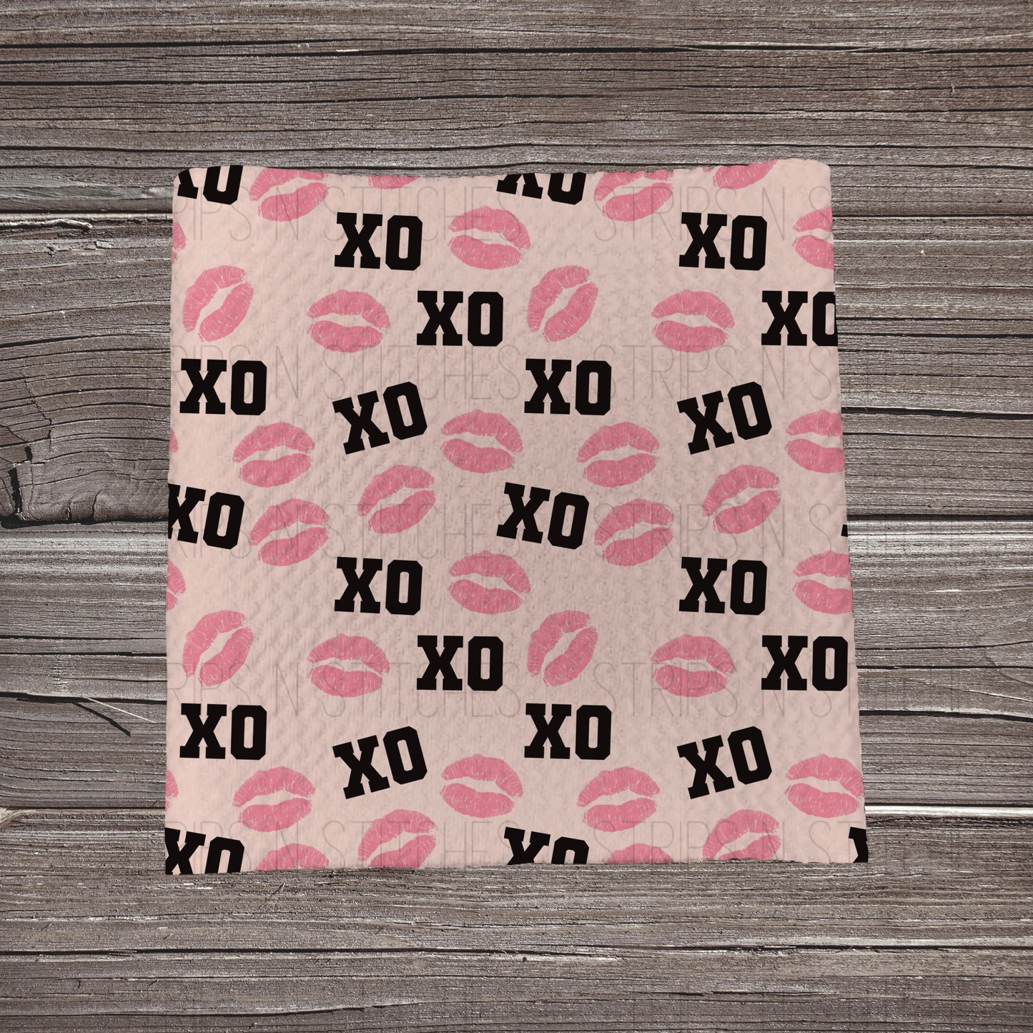 XOXO Black Lips | Bullet Fabric Strip | Bow Making | Scrunchie | Headwraps