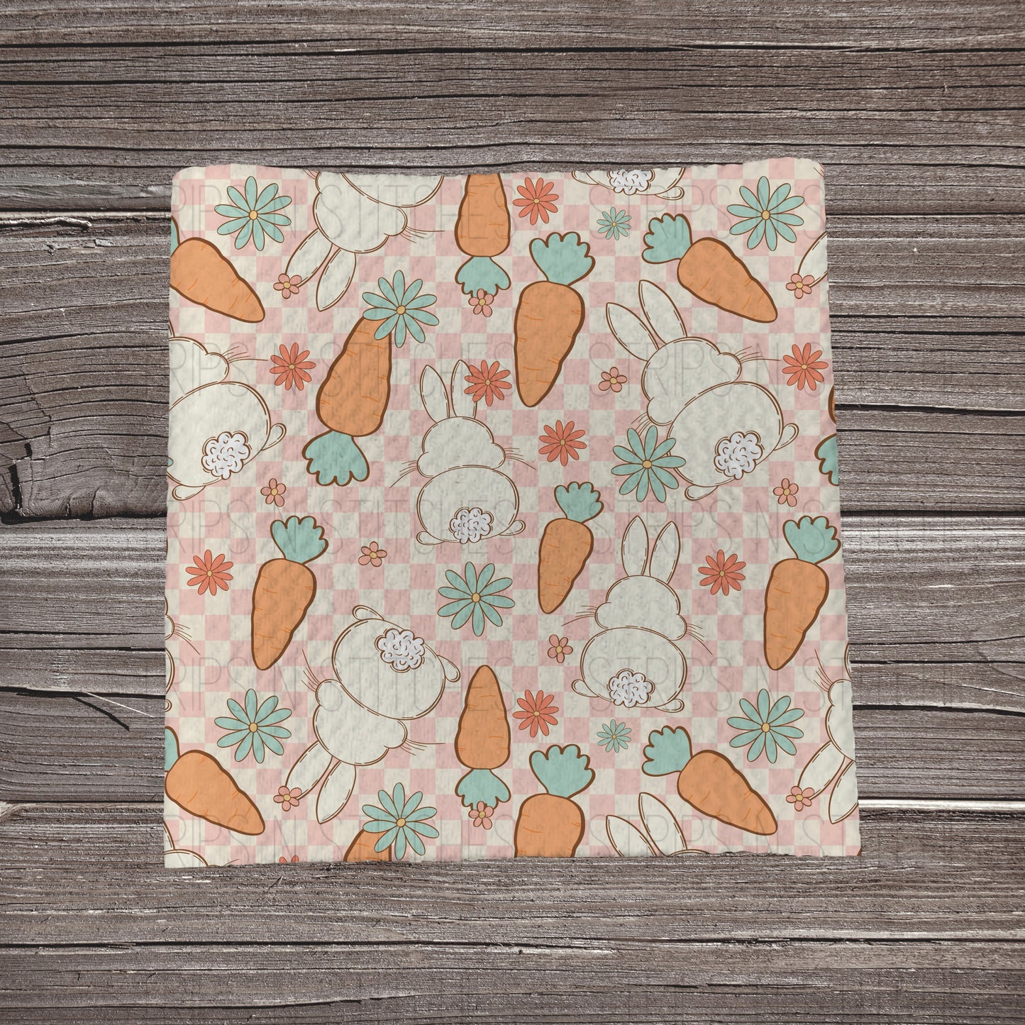 Pink Checkered Easter Scatter | Bullet Fabric Strip | Bow Making | Scrunchie | Headwraps