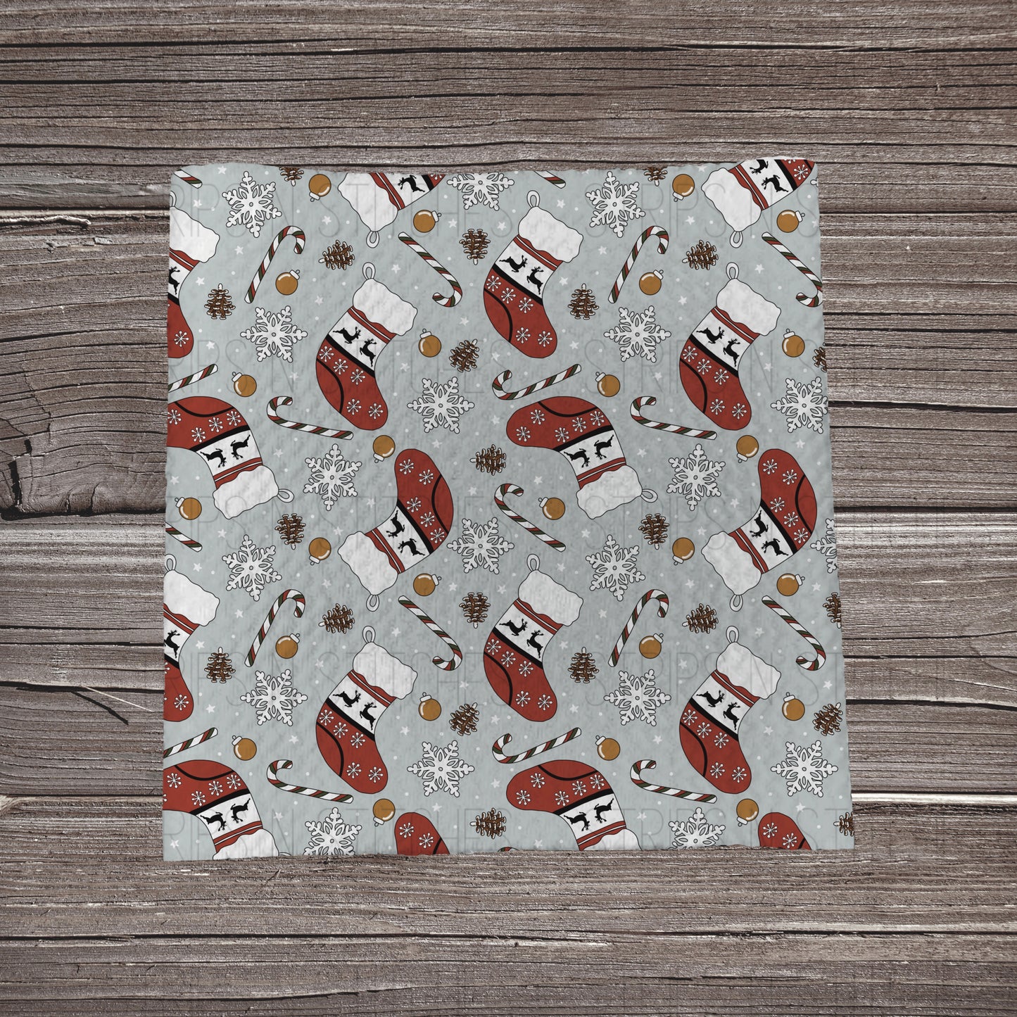 Christmas Stockings- Grey | Bullet Fabric Strip | Bow Making | Scrunchie | Headwraps