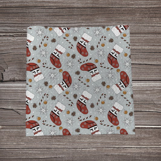 Christmas Stockings- Grey | Bullet Fabric Strip | Bow Making | Scrunchie | Headwraps