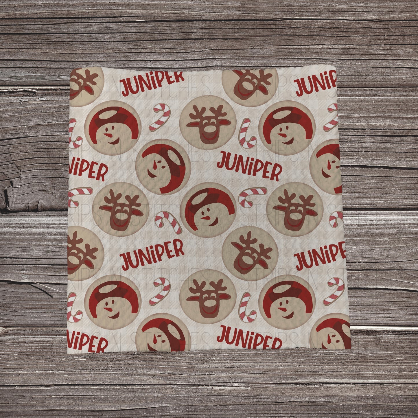 Christmas Cookies CUSTOM NAME | Bullet Fabric Strip | Bow Making | Scrunchie | Headwraps