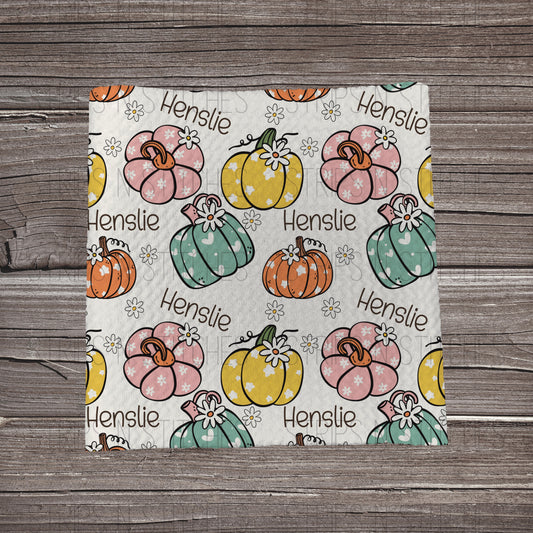 Fall Pumpkins CUSTOM NAME  | Bullet Fabric Strip | Bow Making | Scrunchie | Headwraps