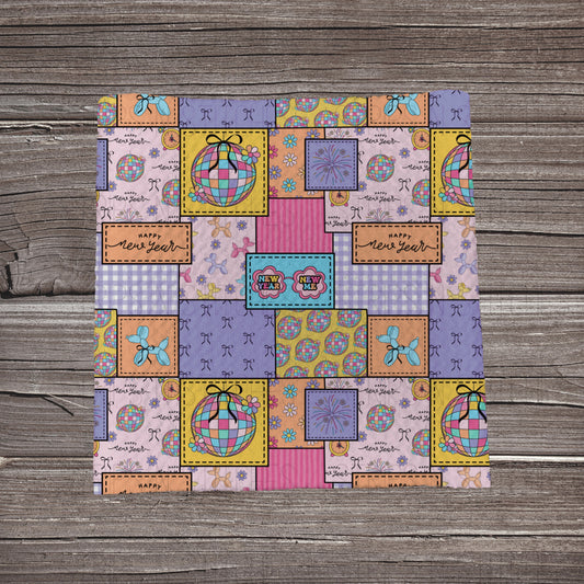 Happy New Year Patchwork | Bullet Fabric Strip | Bow Making | Scrunchie | Headwraps