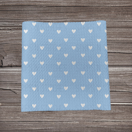 Dainty Heart Scatter- Baby Blue | Bullet Fabric Strip | Bow Making | Scrunchie | Headwraps