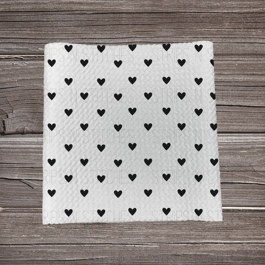 Dainty Heart Scatter- Black | Bullet Fabric Strip | Bow Making | Scrunchie | Headwraps