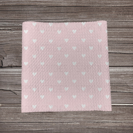 Dainty Heart Scatter- Pale Pink | Bullet Fabric Strip | Bow Making | Scrunchie | Headwraps