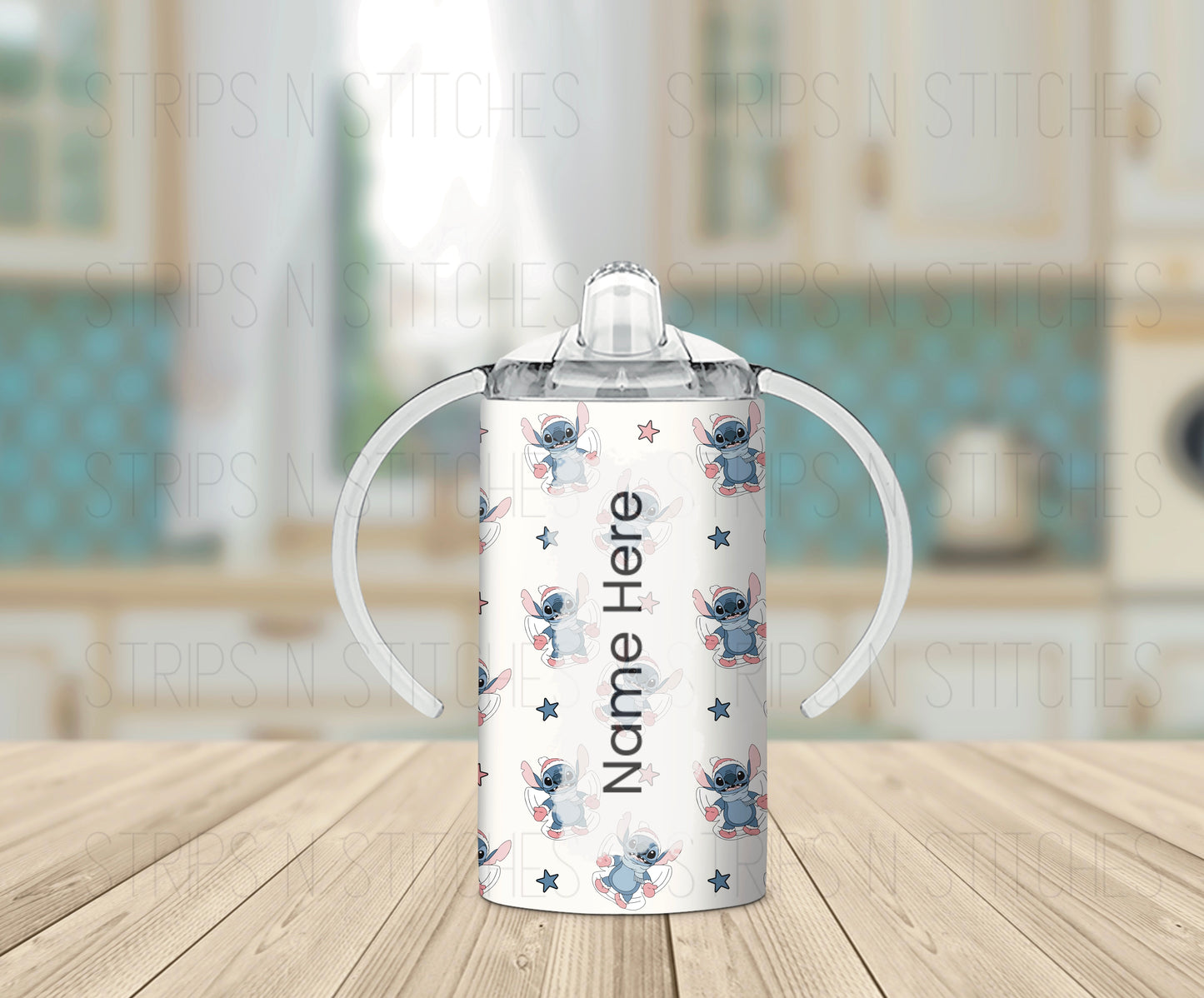 Snow Angel Stitch | *Customizable* Grow with Me Tumbler- 12oz- Two Lids