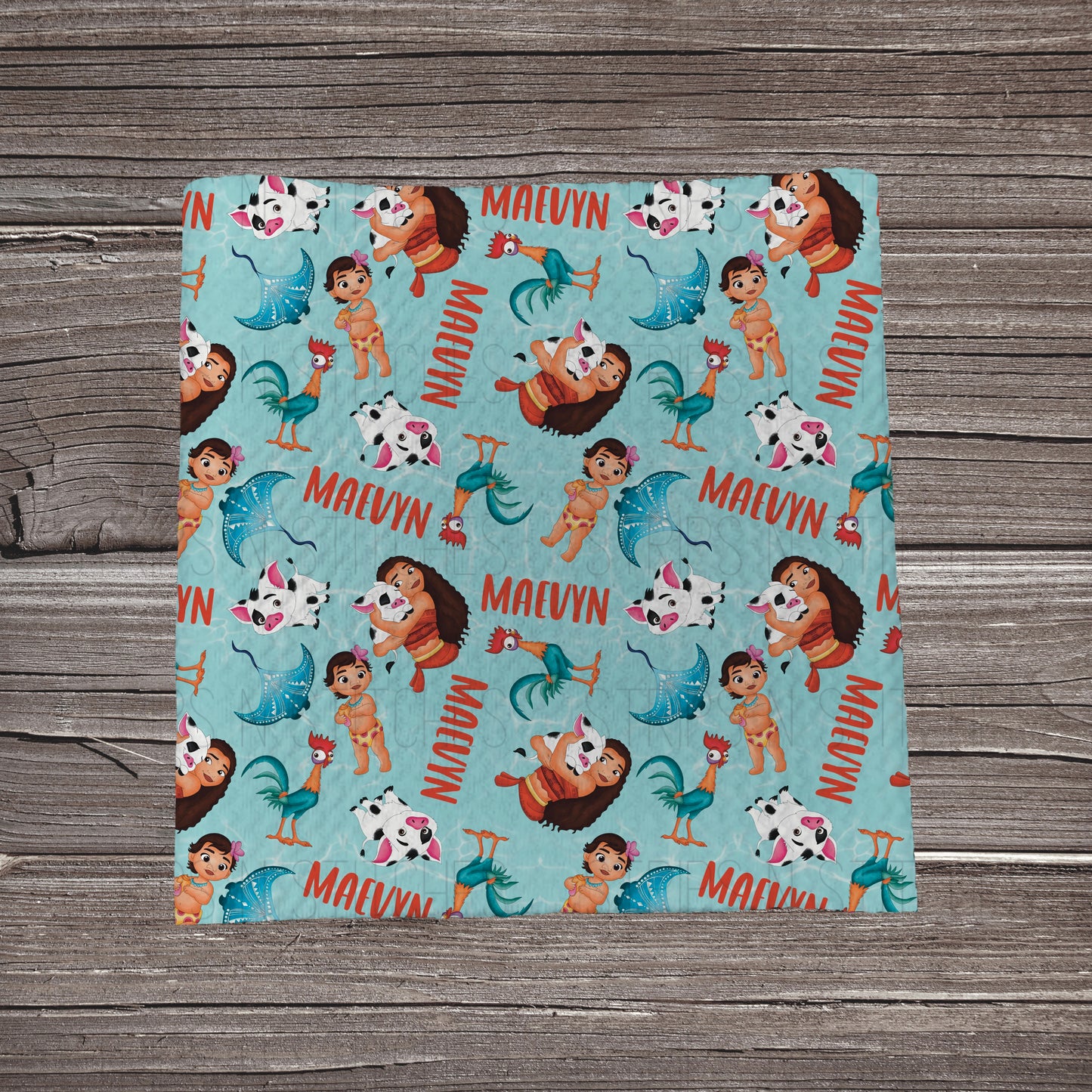 Moana Blue - CUSTOM NAME  | Bullet Fabric Strip | Bow Making | Scrunchie | Headwraps