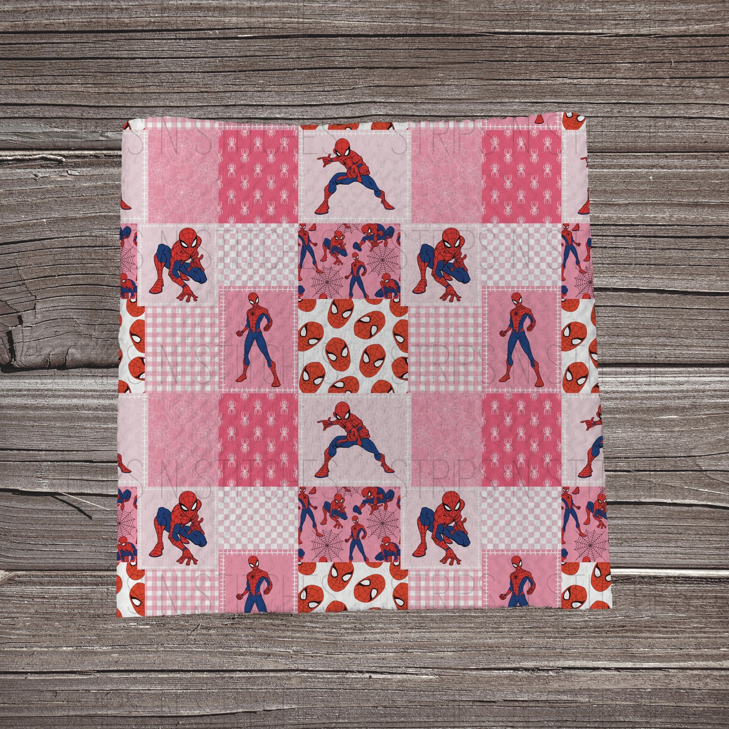 Pink Spider-Man Patchwork | Fabric Strip- Bow Making- Headwraps- Scrunchies