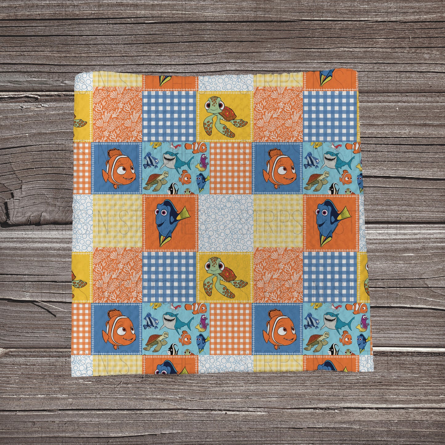 Finding Nemo Patchwork | Fabric Strip- Bow Making- Headwraps- Scrunchies