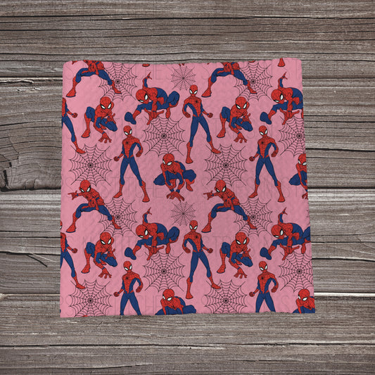 Pink Spider-Man Scatter | Fabric Strip- Bow Making- Headwraps- Scrunchies