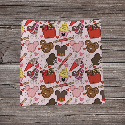 Enchanted Bites Pink | Bullet Fabric Strip | Bow Making | Scrunchie | Headwraps