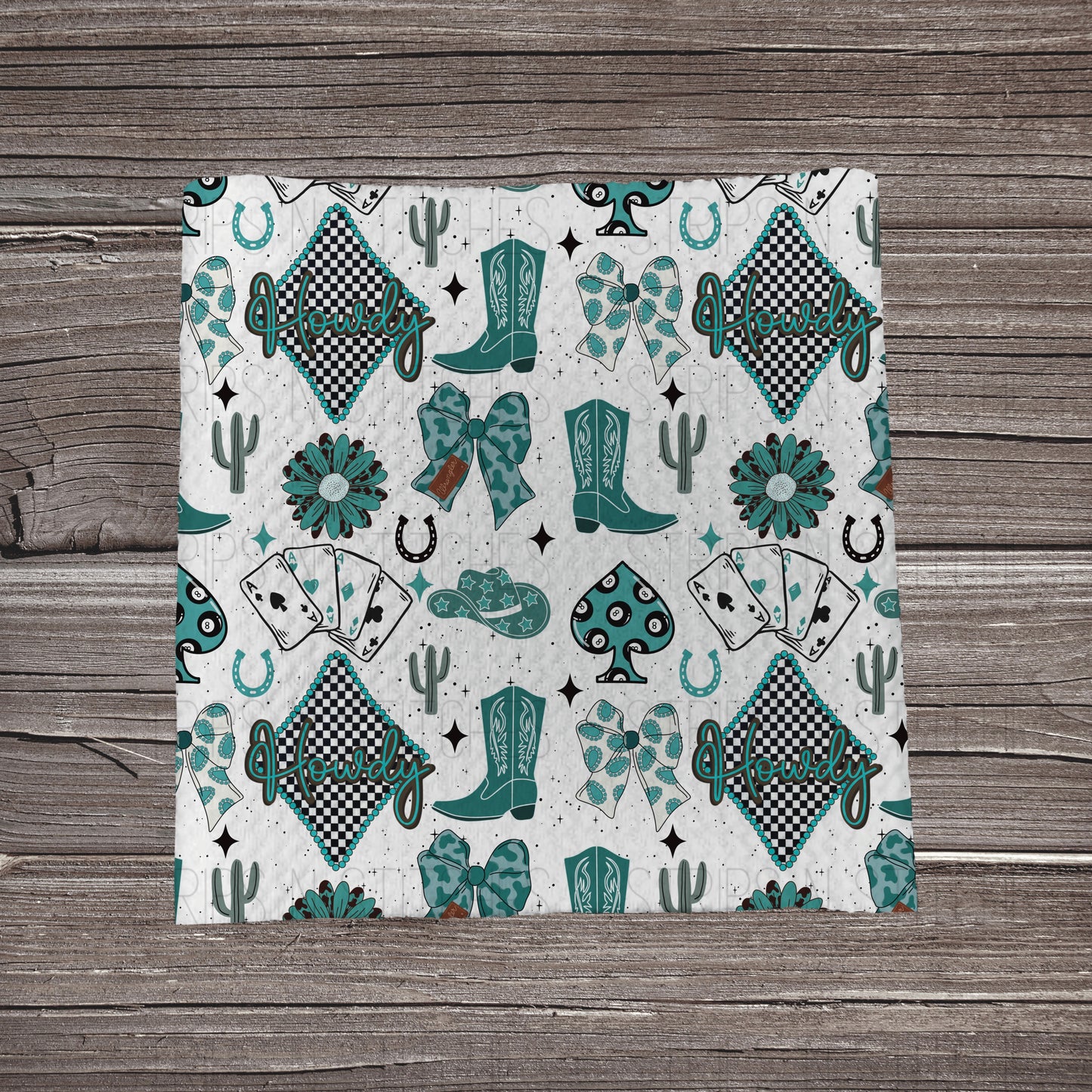 Howdy Cowgirl Scatter- White | Fabric Strip | Bow Making | Headwrap | Scrunchies