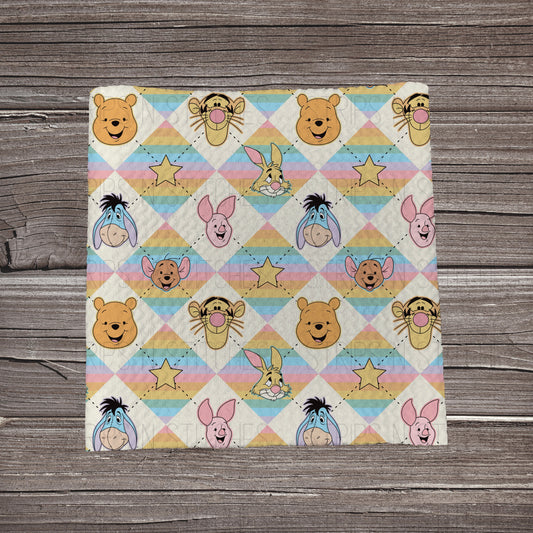 Pastel Wooded Friends | Fabric Strip | Bow Making | Headwrap | Scrunchies