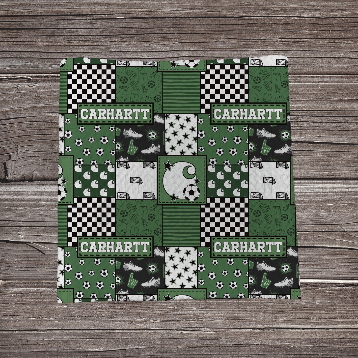 Soccer Carhartt Patchwork | Fabric Strip | Bow Making | Headwrap | Scrunchies