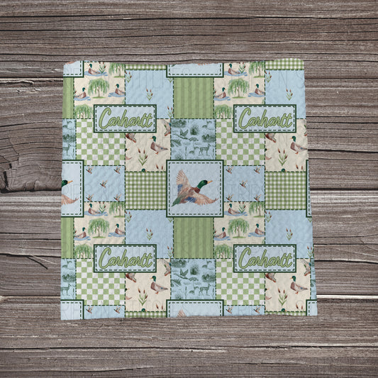 Mallard Carhartt Patchwork | Fabric Strip | Bow Making | Headwrap | Scrunchies