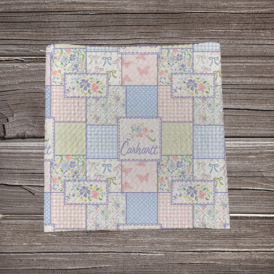 Pastel Carhartt Patchwork | Fabric Strip | Bow Making | Headwrap | Scrunchies