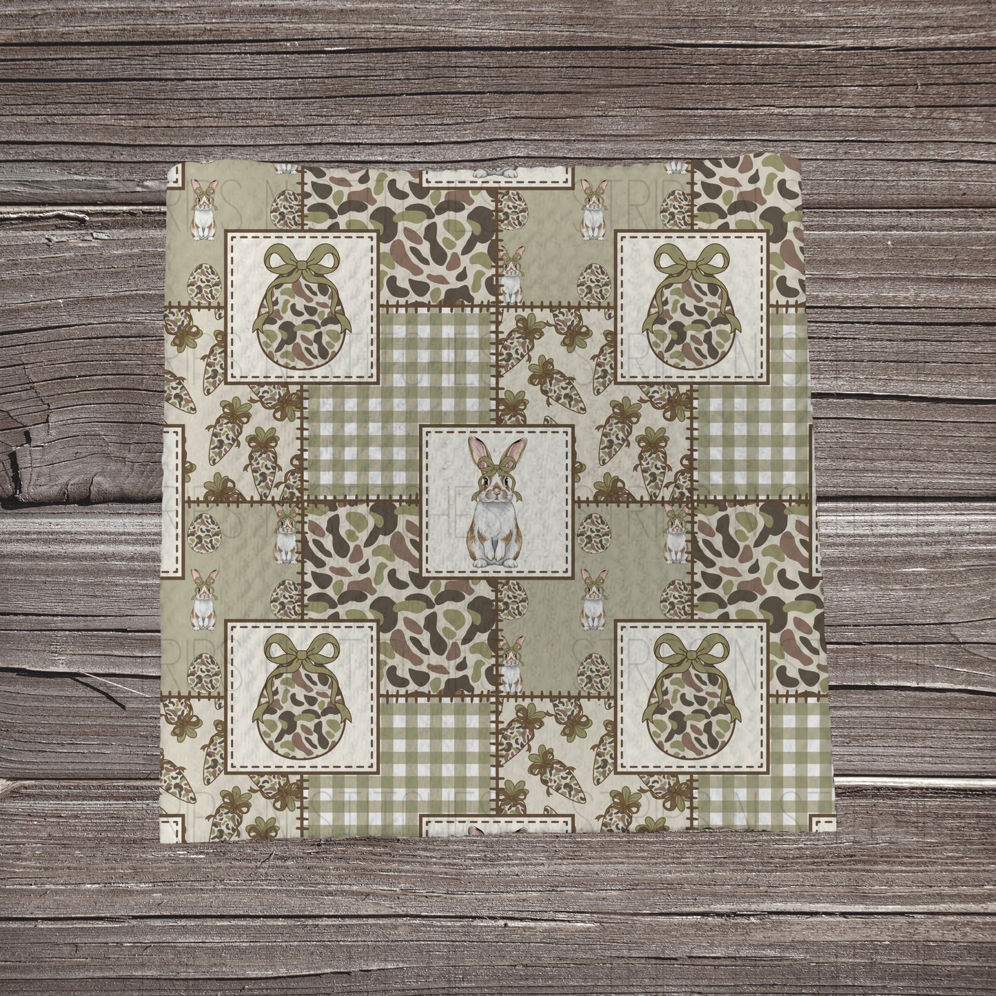 Camo Bunny & Bows Patchwork | Fabric Strip | Bow Making | Headwrap | Scrunchies