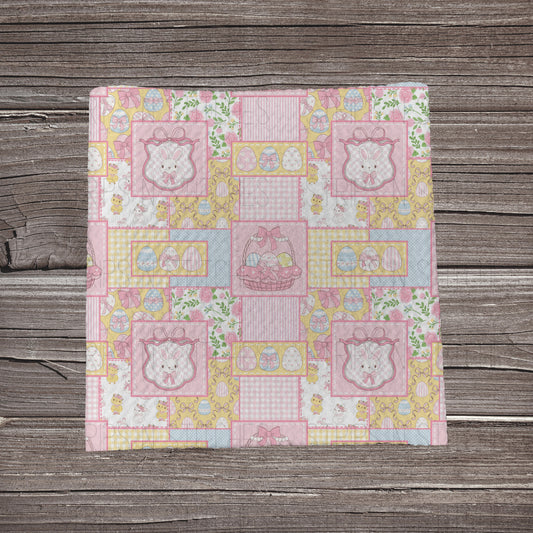 Pink Bunny Patchwork | Fabric Strip | Bow Making | Headwrap | Scrunchies
