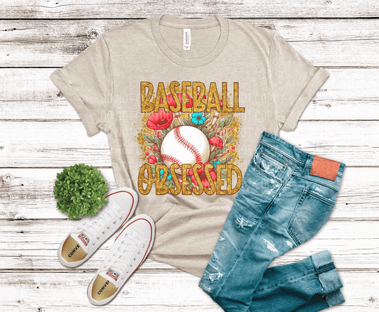 Baseball Obsessed- Floral - DTF TRANSFER