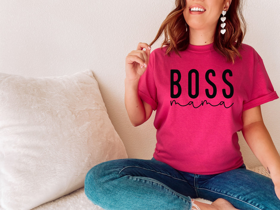 Boss Mama BLACK | Screen Print Transfer | Adult Size | Create Your Own Shirt