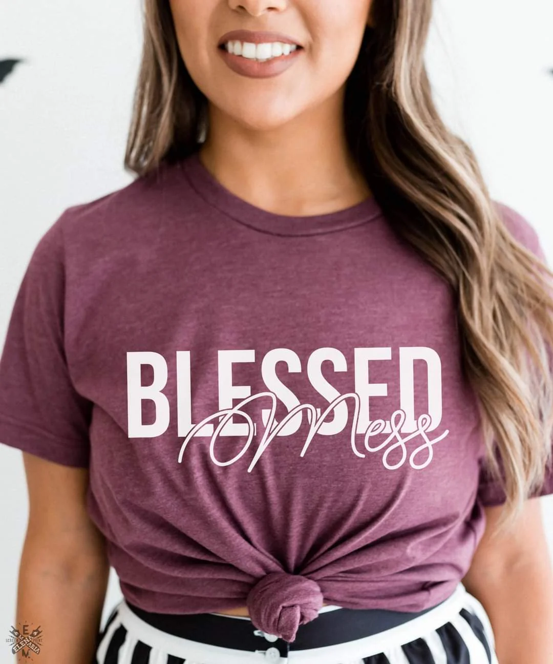 Blessed Mess WHITE | Screen Print Transfer | Adult Size | Create Your Own Shirt