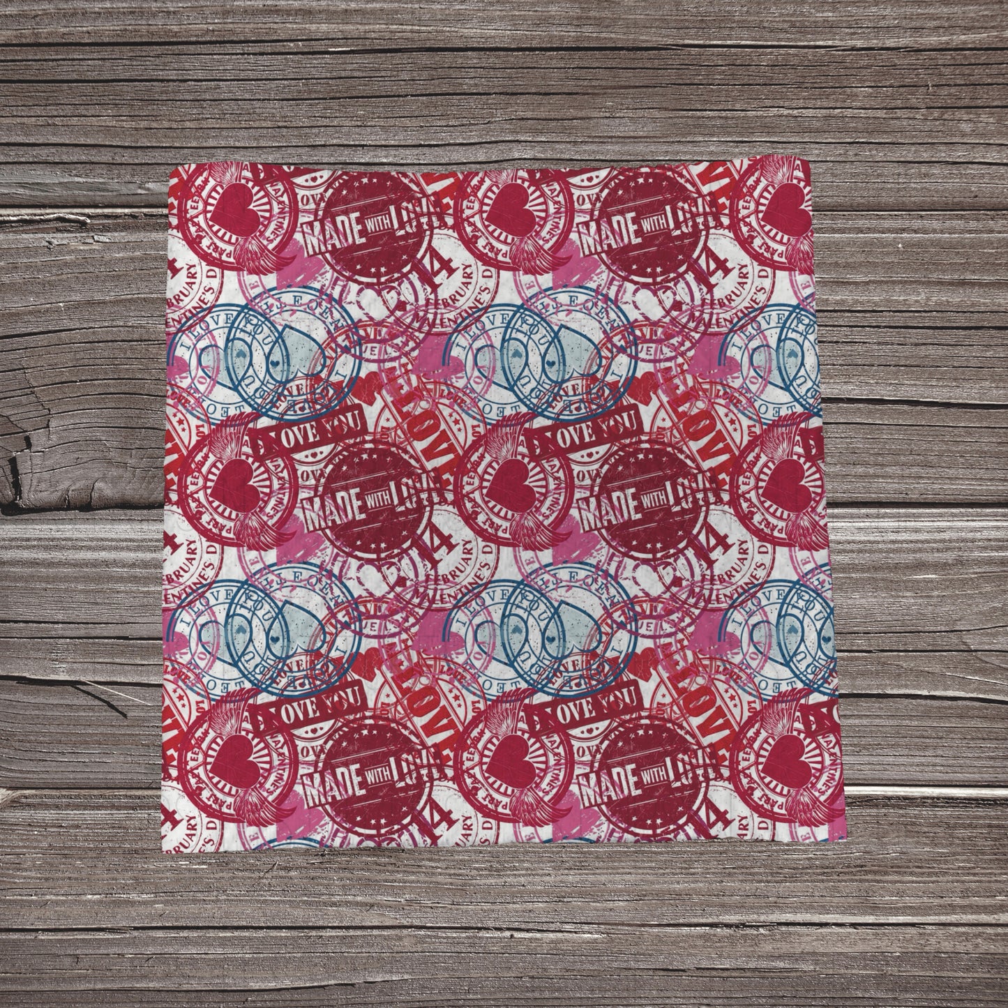 Love Stamps **EXCLUSIVE PRINT** |Fabric Strip | Bow Making | Scrunchie | Headwrap