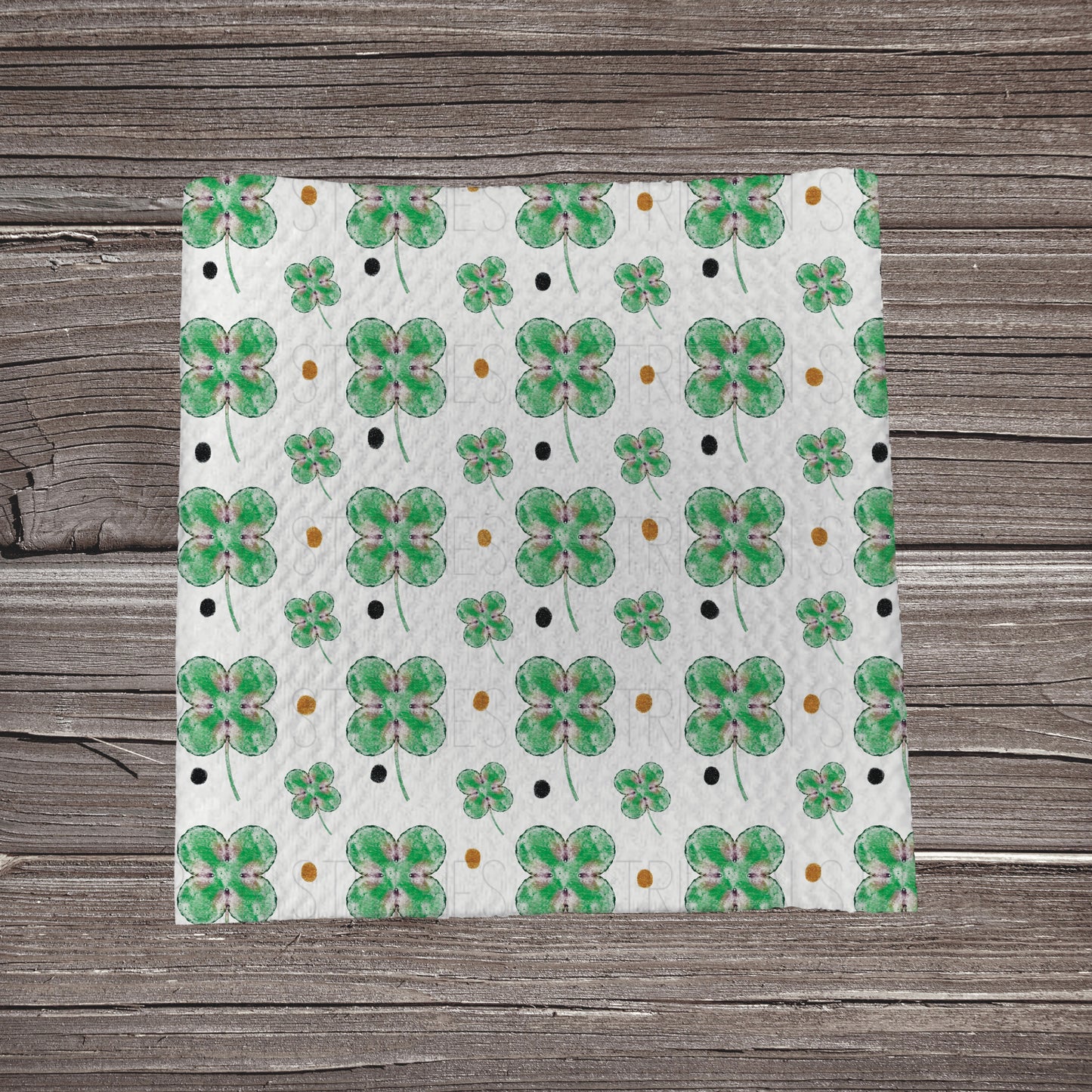 Watercolor 4 Leaf Clovers **EXCLUSIVE PRINT** |Fabric Strip | Bow Making | Scrunchie | Headwrap