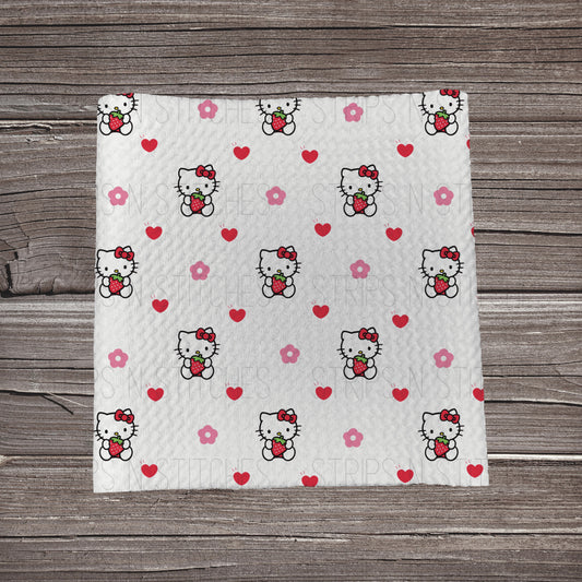 Hello Kitty & Dainty Flowers **EXCLUSIVE PRINT** | Fabric Strip | Bow Making | Scrunchie | Headwrap