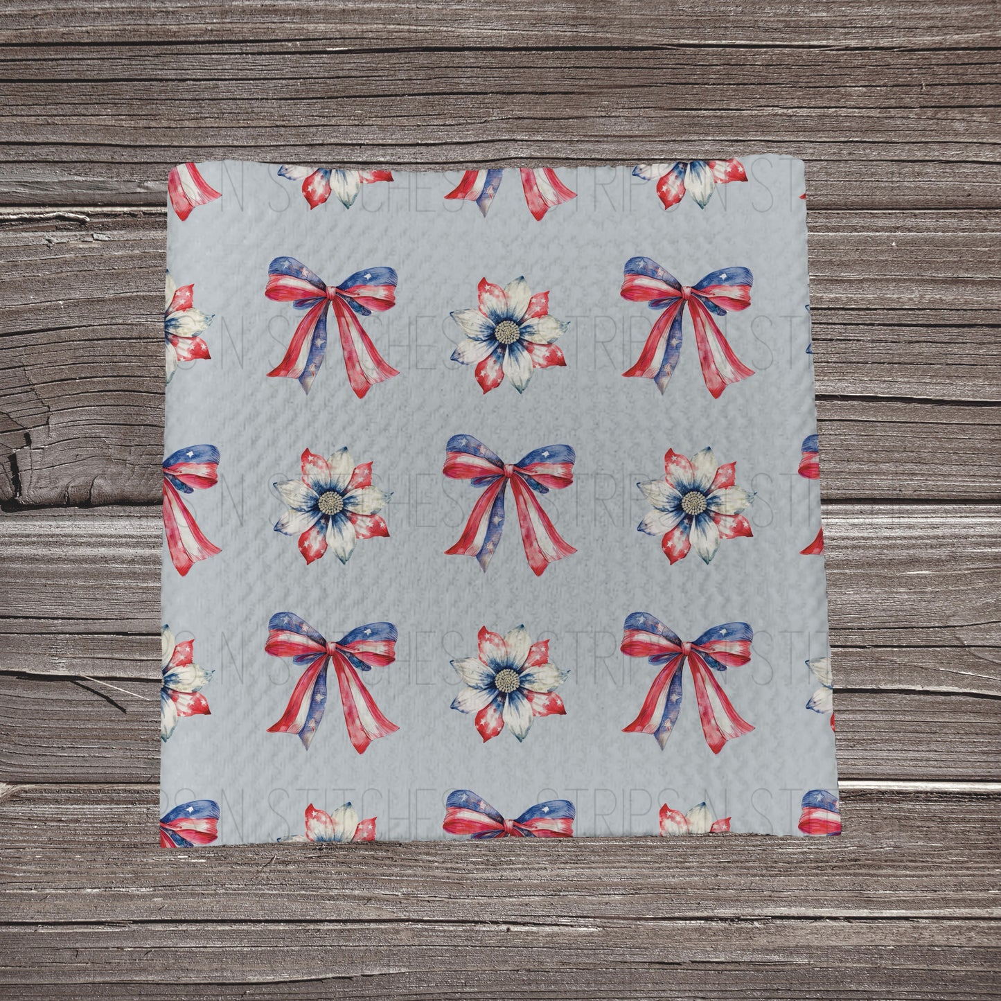 4th of July Bows & Flowers **EXCLUSIVE PRINT** | Fabric Strip | Bow Making | Scrunchie | Headwrap