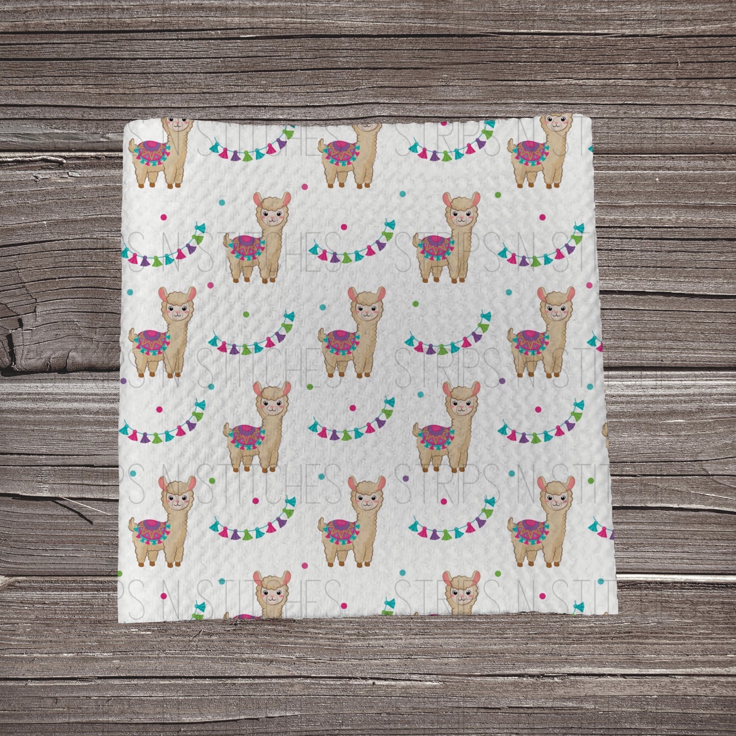 Happy Llamas **EXCLUSIVE PRINT** | Fabric Strip | Bow Making | Scrunchie | Headwrap