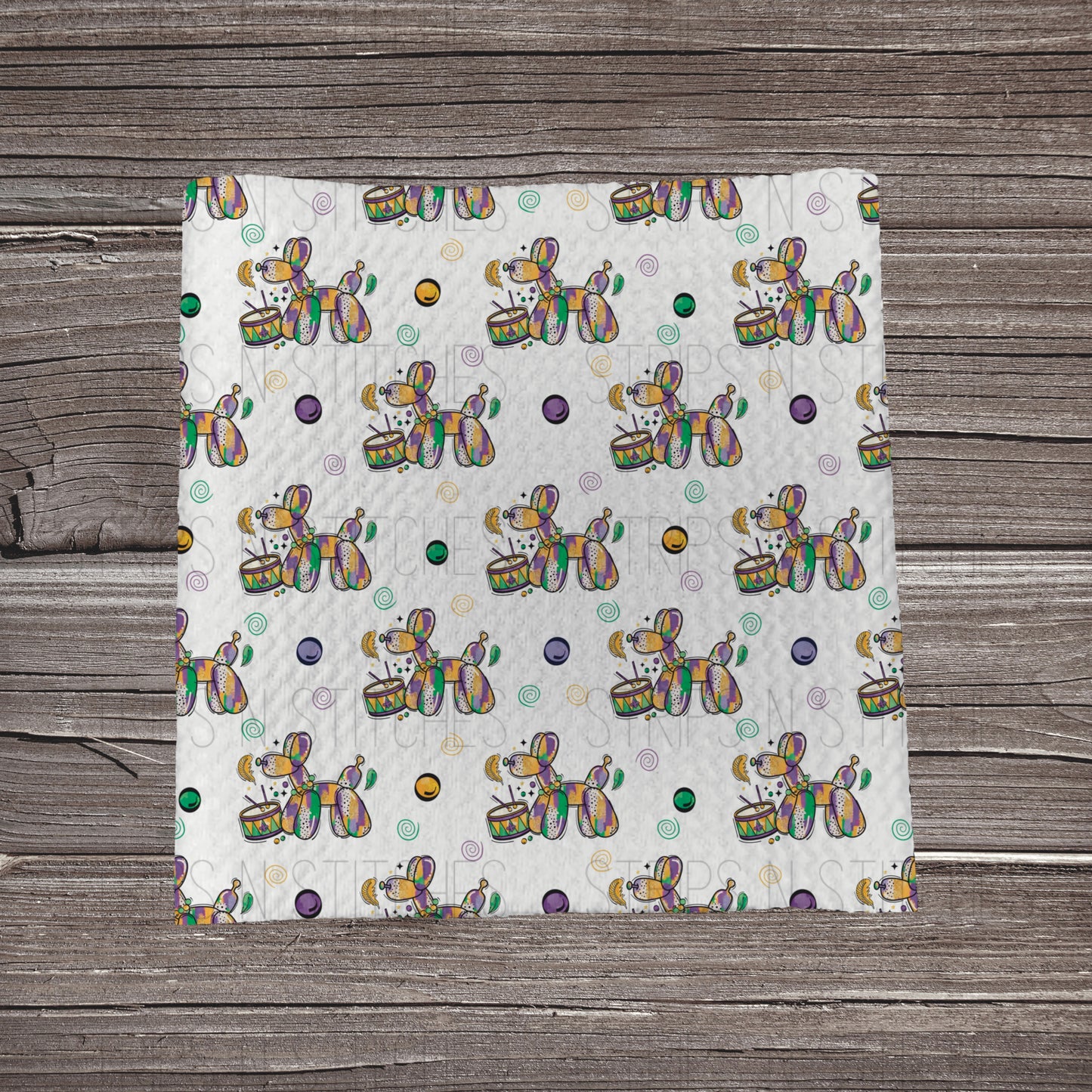 Mardi Gras Dog Balloon Scatter **EXCLUSIVE PRINT** | Fabric Strip | Bow Making | Scrunchie | Headwrap