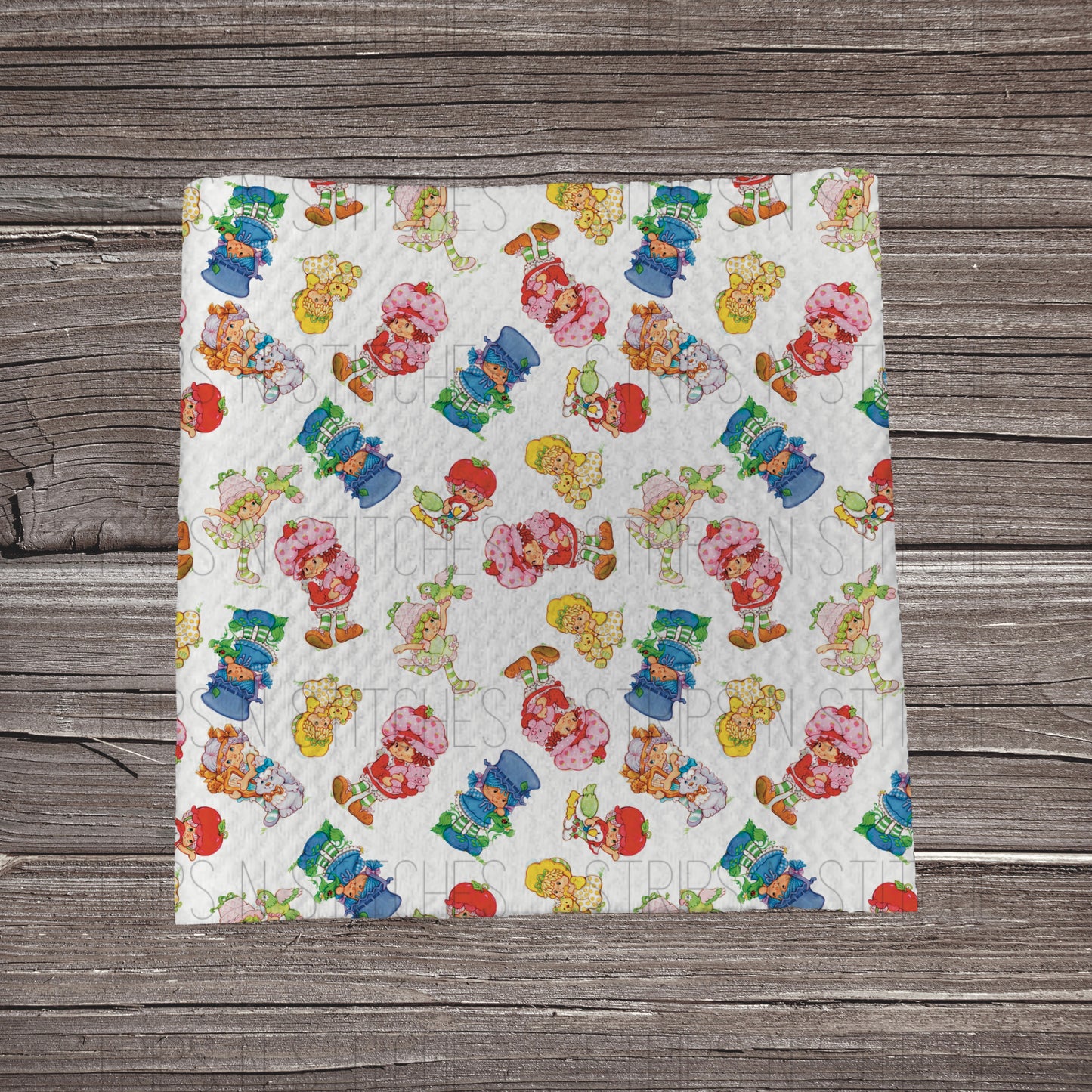 Strawberry Shortcake Scatter  Fabric Strip- Bow Making- Headwrap- Scrunchies