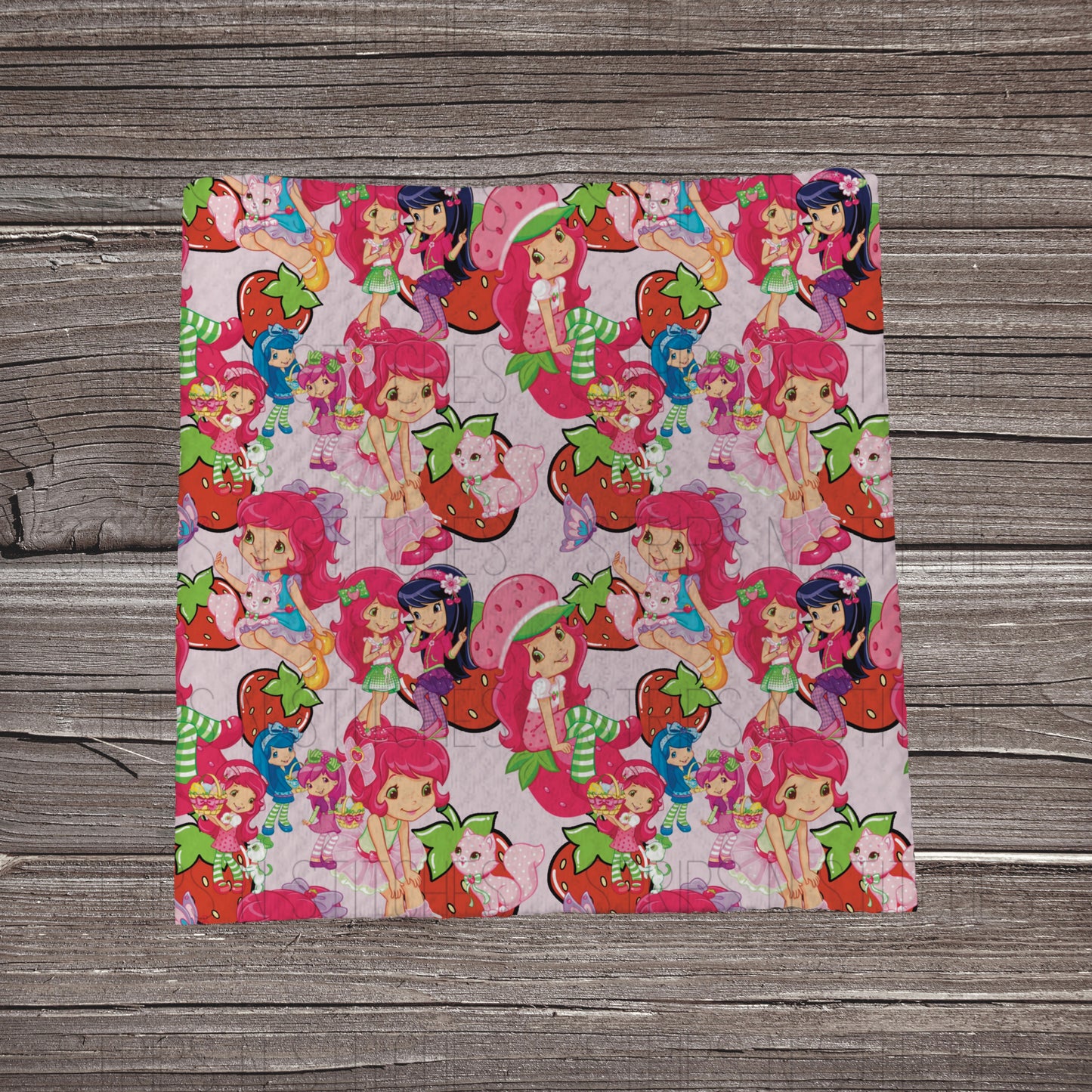 Strawberry Shortcake Stacked  Fabric Strip- Bow Making- Headwrap- Scrunchies