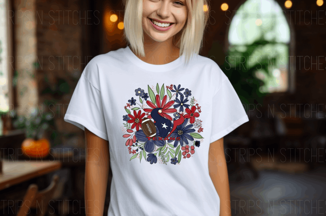 2023 NFL Floral- Texans | Sublimation Transfer | Create your own Shirt