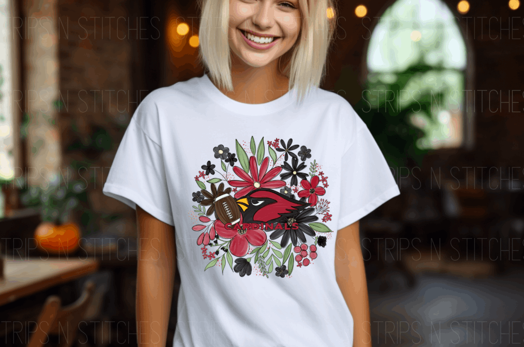 2023 NFL Floral- Cardinals | Sublimation Transfer | Create your own Shirt