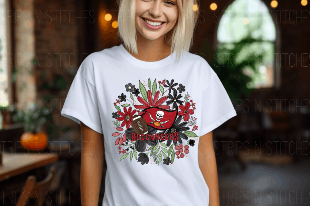 2023 NFL Floral- Buccaneers | Sublimation Transfer | Create your own Shirt