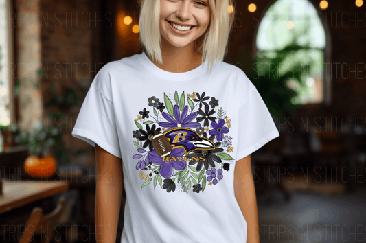 2023 NFL Floral- Ravens | Sublimation Transfer | Create your own Shirt