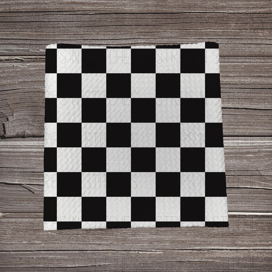 Black & White Checkers | Bullet Fabric Strip | Bow Making | Scrunchie | Headwrap