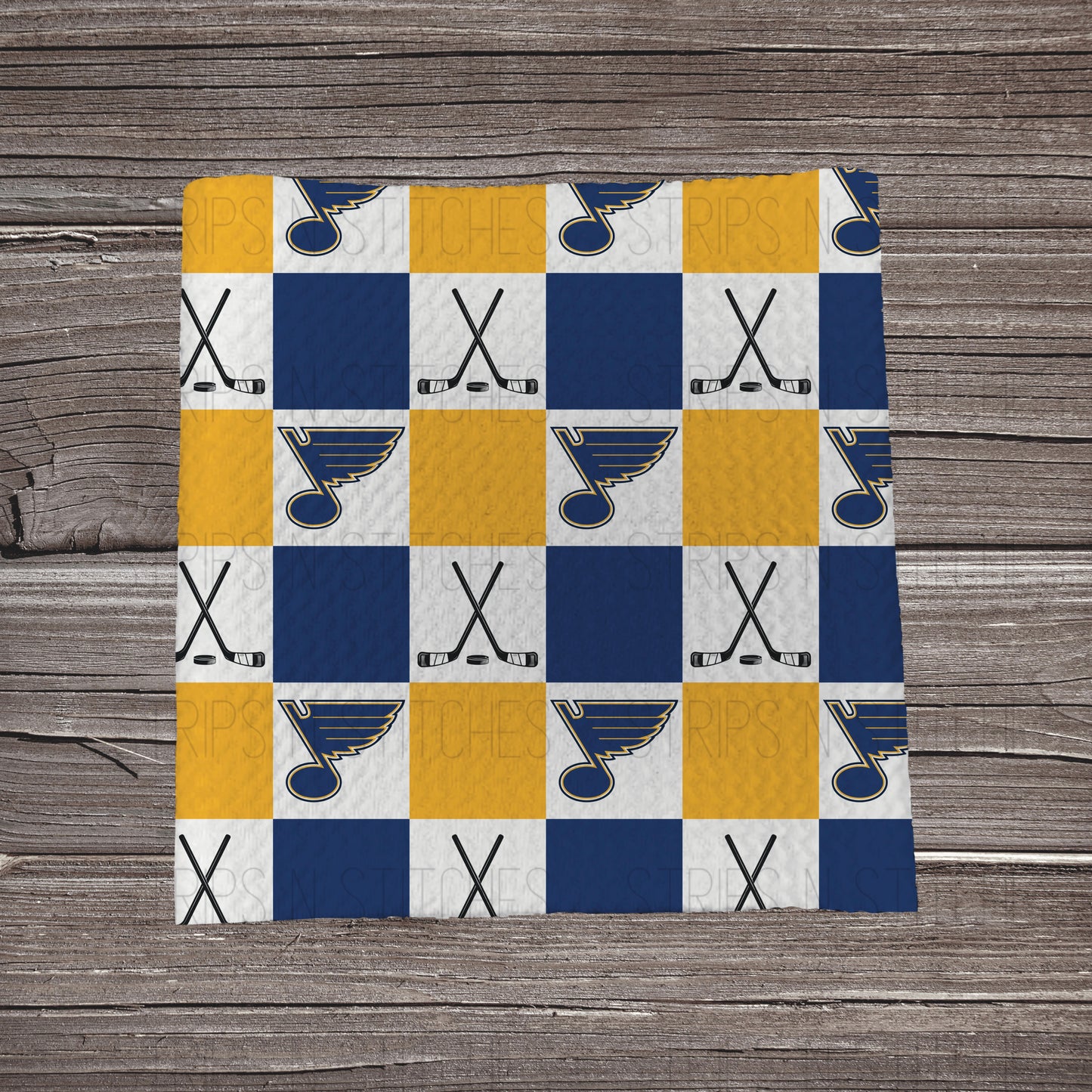 Checkered Hockey | All Teams Available | Fabric Strip- Bow Making
