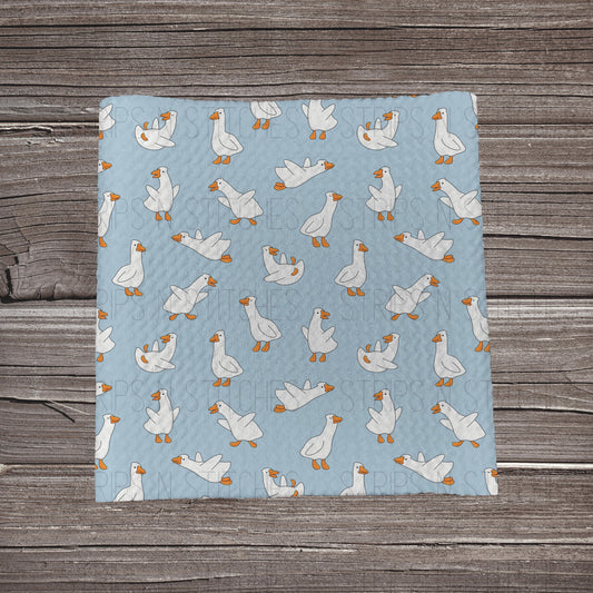 Scattered Geese - Blue | Fabric Strip- Bow Making- Headwrap- Scrunchies