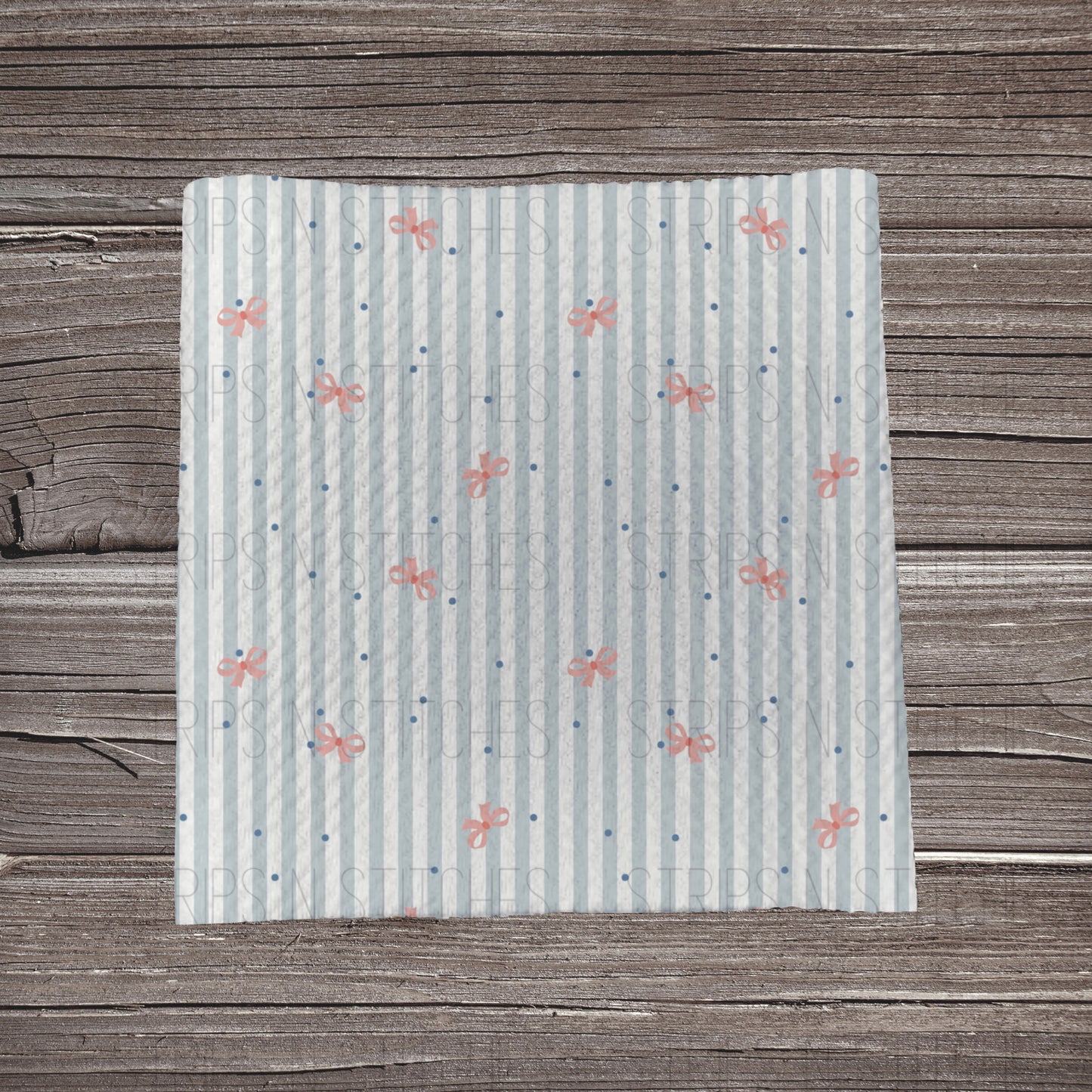 Dainty Bows with Blue Stripes | Fabric Strip- Bow Making- Headwrap- Scrunchies