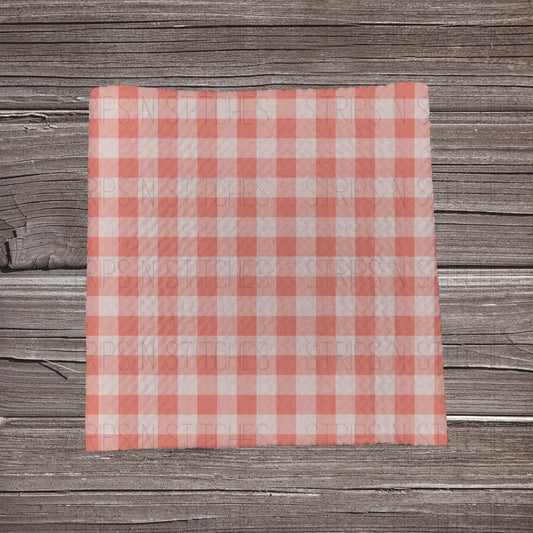 Muted Red Gingham Plaid | Fabric Strip- Bow Making- Headwrap- Scrunchies