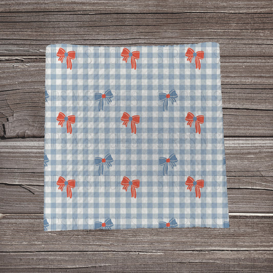 Blue Plaid Bows | Fabric Strip- Bow Making- Headwrap- Scrunchies